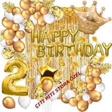 Çıtı Pıtı Store 2 Yaş Lüks Happy Bırthday Kral Taçlı Doğum Günü Seti