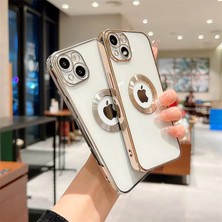 Pirok Store iPhone 14 Uyumlu Lüks Lens Korumalı Logo Gösteren Yumuşak Şeffaf Kaplama Kılıf