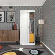 Kenz Life Kenzlife Sürgülü Kapaklı Gardırop Modern Tasarım 80 cm Genişlik 180 cm Yükseklik