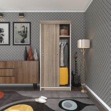 Kenzlife gardırop sürgülü kapaklı kapılı karanfil080 crd gardolap dolap