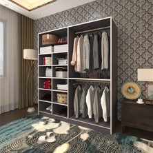 Kenzlife giysi dolabı fikret 180*180*45 gri gardırop