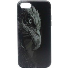 Karleader Apple iPhone 8 Kılıf Kartal Resimli Liquid 3D Desenli Kapak