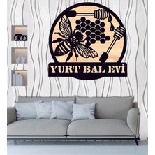Hediyelikevi Kişiye Özel Arı Petek Bal Temalı Ahşap Duvar Tablo