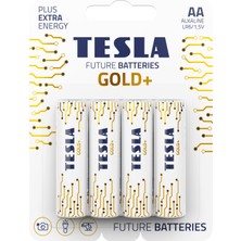 Tesla Gold+ Serisi Alkalin AA Pil (Kalem Pil) Geleceğin Pilleri