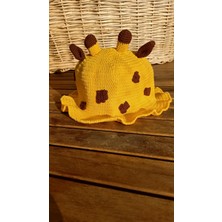 Handmade Zürafa Desenli Kadın Şapkası, %100 Pamuk