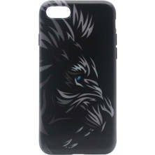 Karleader Apple iPhone 7/8 Kılıf Aslan Resimli Liquid 3D Desenli Kapak