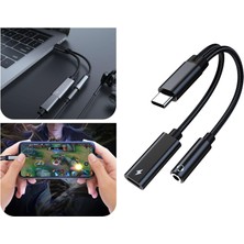 Nanlly 2 Arada 1 USB C Ila 3.5mm Aux Sesli Kulaklık Şarj Cihazı Adaptörü PD60W Kordon Siyah (Yurt Dışından)