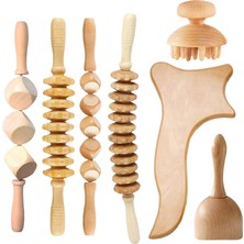 Divine 7pcs Ahşap Masaj Araçları Vücut Masaj Roller Gua Sha Alet Sıyırıcı (Yurt Dışından)