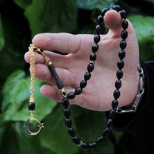 Takı925 Altın Kaplama Gümüş Püsküllü Sade Erzurum Oltu Tesbih