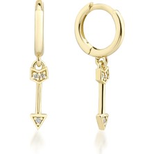 Kairos Jewelry 14 Ayar Altın Minimal Ok Küpe KRS-K13-14GEZ