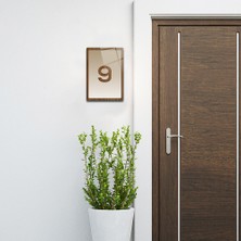 Decorita Cam Kapı Numarası - 9 Numara | Cam Yönlendirme Levhası | 14,8cm x 21CM