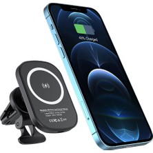 MTK Moveteck Apple Iphone Araç Içi Manyetik Izgaralık Telefon Tutucu 15 Wolt Hızlı Şarj Charge Mount