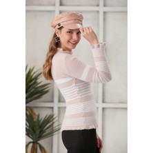 Jerusalema Kadın Tüylü Sakallı Ipli Triko Kazak