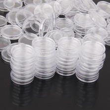 Plastik Para Kapsülleri Yuvarlak Para Tutucu 21MM Konteyner 200 Pcs