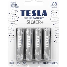 Tesla Silver+ Serisi  AA Alkalin Pil (Kalem Pil) Geleceğin Pilleri