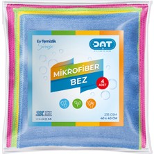 Dat35 4'lü 40X40 cm Microfiber Bez Süper Emici Kurulama Mutfak Tezgah Dolap Yüzey Temizleme Bezi Seti