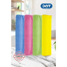 Dat35 4'lü 40X40 cm Microfiber Bez Süper Emici Kurulama Mutfak Tezgah Dolap Yüzey Temizleme Bezi Seti