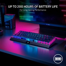 Razer Blackwidow V3 Mini Hyperspeed (Yellow Switch) -%65 Kompakt Oyun Klavyesi Phantom Pudding Tuş Kapakları (Doğrusal ve Tıklama, Rgb Krom Aydınlatma) Qwerty