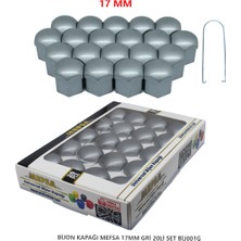 Replax Bijon Kapağı Düz 17 mm Gri 20 Li Set