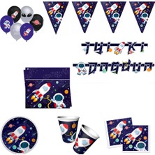 Hayaller Dükkanı Kozmik Galaksi Uzay Temalı Doğum Günü Parti Seti 8 Kişilik Uzay Temalı Parti Seti