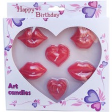Hayaller Dükkanı Mum Kalp ve Dudak Set P6