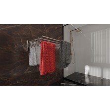 NoktaStore Akordiyon Tipi Katlanır Alüminyum Çamaşır Kurutma Askısı 85 cm 9 Askılı Balkon Banyo Kurutma Askısı