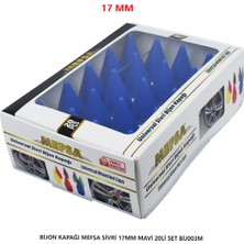 Replax Bijon Kapağı Sivri 17 mm Mavi 20 Li Set