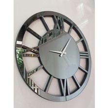Ayna Denizi Circle Roma Smoked Model Füme Renk 60 Cm Dekoratif Aynalı Duvar Saati