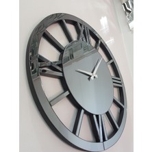 Ayna Denizi Circle Roma Smoked Model Füme Renk 60 Cm Dekoratif Aynalı Duvar Saati