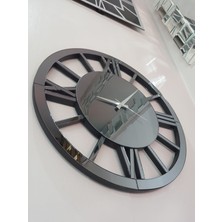 Ayna Denizi Circle Roma Smoked Model Füme Renk 60 Cm Dekoratif Aynalı Duvar Saati
