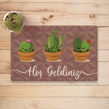 Vagonik Hoş Geldiniz Desenli Dijital Baskılı 40X70CM Dekoratif Çok Amaçlı Iç ve Dış Kapı Paspası