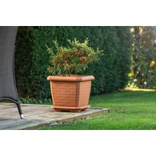 Serinova HK03 Hisar Kare Saksı No:3 Tabaklı 37 Cm, 25,5 Litre Kiremit
