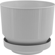 Serinova S284 Lüks Saksı Dekoratif Saksı, Kirli Beyaz, 27CM, 9 Litre