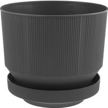 Serinova S284 Lüks Saksı Dekoratif Saksı, Antrasit, 27CM, 9 Litre
