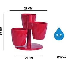 Serinova Dnc1 Dönence Saksı No:1 Standlı 21 Cm, 3 Litre Gulkurusu