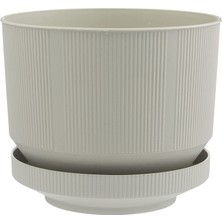 Serinova S283 Lüks Saksı Dekoratif Saksı, Kirli Beyaz, 22.5cm, 6 Litre