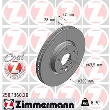 Zimmermann Volvo S60 S80 V60 V70 XC70 Ön Fren Disk Takımı 16 Inç 31341382