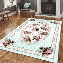 Homefesto Dekoratif Özel Tasarım Şönil Dokuma Taban Yumuşak Dokulu Halı Renkli 140 x 220 cm
