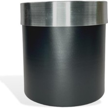 Nettenevime Dekoratif Siyah Vazo Gümüş Kemerli 26 x 24 cm