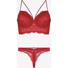 Nurteks Desteksiz Sütyen Takım Bordo 4330