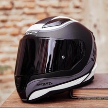 Ls2 Rapid Deeper Mat Beyaz-Siyah Motosiklet Kaskı Siyah-Cam