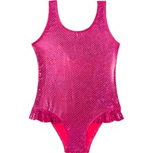 Panço Kız Çocuk Parlak Baskı Detaylı Mayo