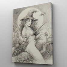 Dünyatablo Şabat'a Cadı Uçuşu, Vintage Cadılar Bayramı, Wiccan Tuhaflıkları Kanvas Tablo