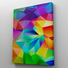 Dünyatablo Renkli Geometrik Şekiller Çok Renkli Soyut Kanvas Tablo