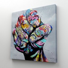 Dünyatablo Sokak Graffiti Duvar Sanatı Kanvas Tablo, Banksy Renkli Graffiti Pop Art