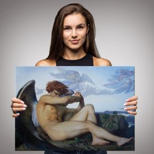 Dünyatablo Alexandre Cabanel Fallen Angel's Eyes Kanvas Duvar Tablosu, Klasik Tablo