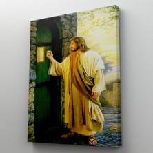 Dünyatablo Isa Mesih Kapıyı Çalıyor, Hristiyan Duvar Sanatı, Kilise Hediyesi Kanvas Tablo