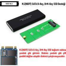 JustQuality M.2 (NGFF) B-Key, B+M-Key SSD to USB 3.0 Çevirici Dönüştürücü Adaptör Harici Taşınabilir Alüminyum SSD Muhafaza Kutusu