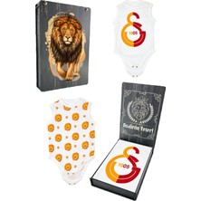 Galatasaray Orijinal Lisanslı Bebek Zıbın 2'li Set Hediyelik Ahşap Kutulu