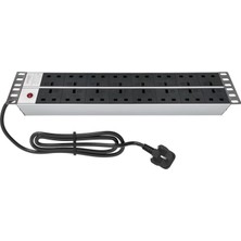 Connect 19'' 2u 16 Brıtısh Type BS1363 Socket Power Indıcator Lıght, 3x1,5 Mm² Nymhy Cable, BS1363 Plug Alumınıum Profıle Frame Pdu